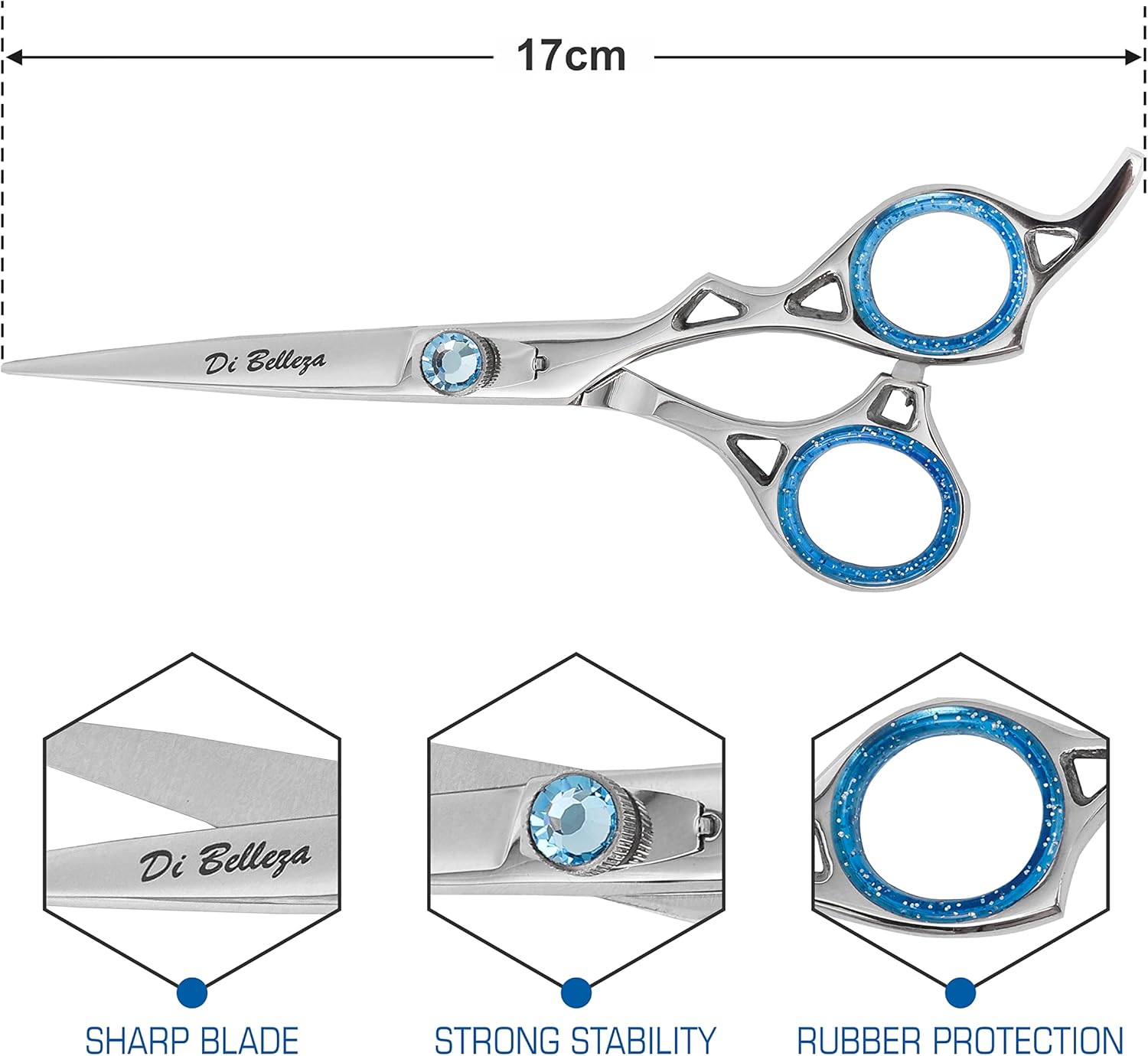 Di Belleza Hair Cutting Scissors Professional 6.5-inch Stainless Steel Hair Shears for Hair Cutting-Premium Sharp Edged Barber Scissors with Adjustment Screw Hair Cutting Shears for Men, Women & Kids. : Beauty & Personal Care