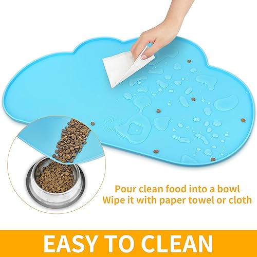 Miniatura 91 de Ptlom Mantel individual de silicona para perros y gatos, antideslizante, impermeable, para alimentos y agua, tapete para bandeja para cachorros