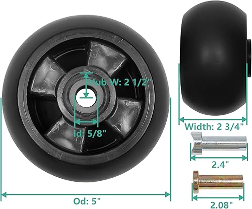 Miniatura 5 de Kit de ruedas de cubierta compatibles con John Deere de 48, 54, 60, 72 pulgadas, repuesto para cortacésped de cubierta de 48, 54, 60, 72 pulgadas,