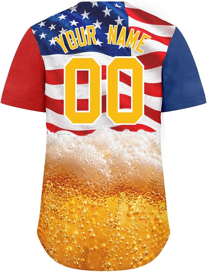 Custom Beer Baseball Jersey para Hombre Mujer, Camiseta divertida de sóftbol para beber, uniforme deportivo para fiesta de despedida de soltero miniatura 6
