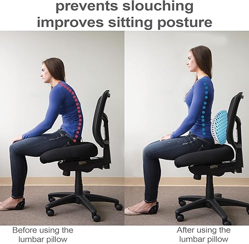 Miniatura 5 de TTKXT Almohada de apoyo lumbar para sillas de oficina, almohada lumbar para aliviar el dolor de espalda baja, cómoda almohada de espalda para cama,