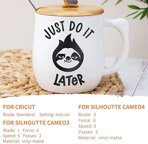 Miniatura 5 de ilmagine Vinilo permanente mate para Cricut, 2 rollos de vinilo adhesivo blanco y negro de 12 pulgadas x 20 pies, para todas las máquinas de corte,