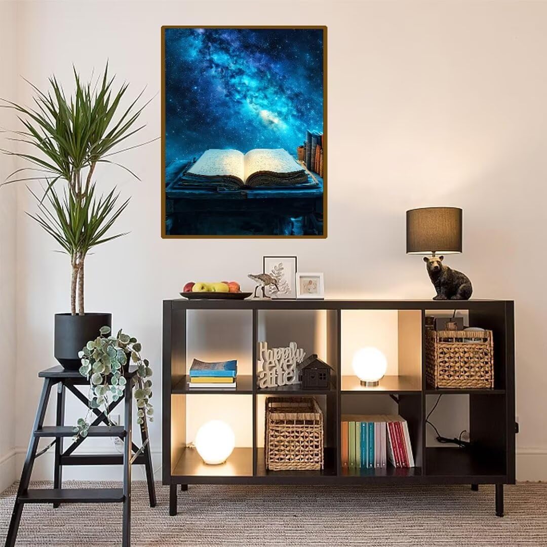 5D Diamond Painting Libro Cielo estrellado Pintura Diamante Adultos, Diamond Painting Niños, DIY Cuadros de Diamantes Kit Adultos, para Navidad Decoración de La Pared Del Hogar Regalos 70x100cm t-3980
