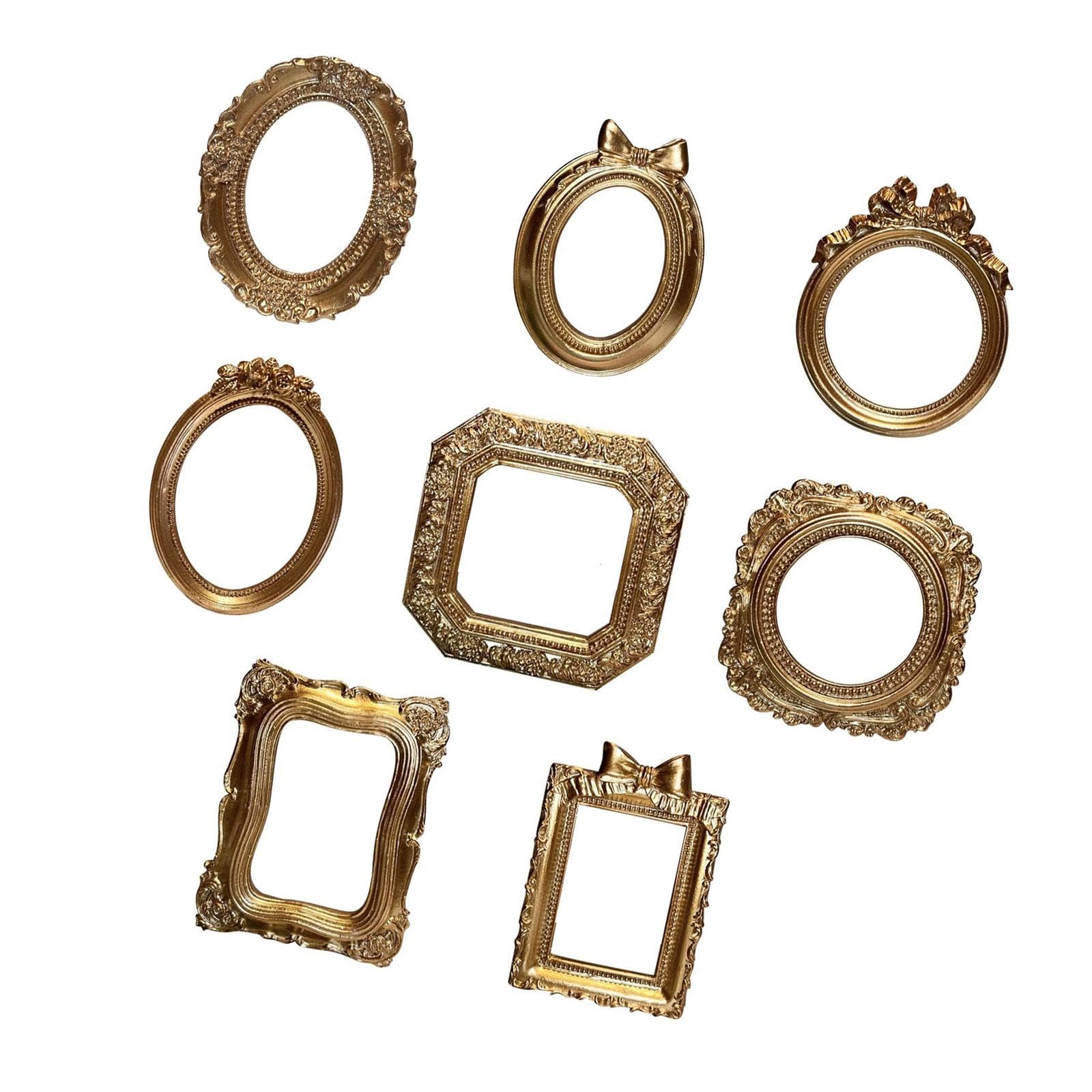 Piceioep Picture Frame Victorian Small Antique Resin Photo Frame Oval Rectangular Wall Hanging Display or Table Decors Gift Artistic Picture Holders