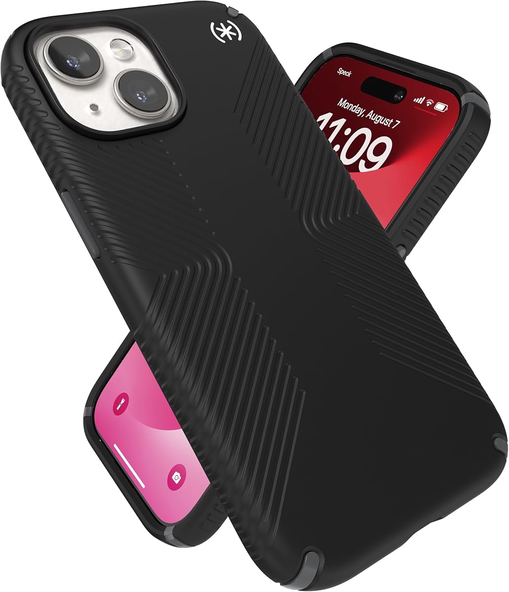 Speck Presidio2 Grip Case with MagSafe for iPhone® 15, Black, 150557-3205