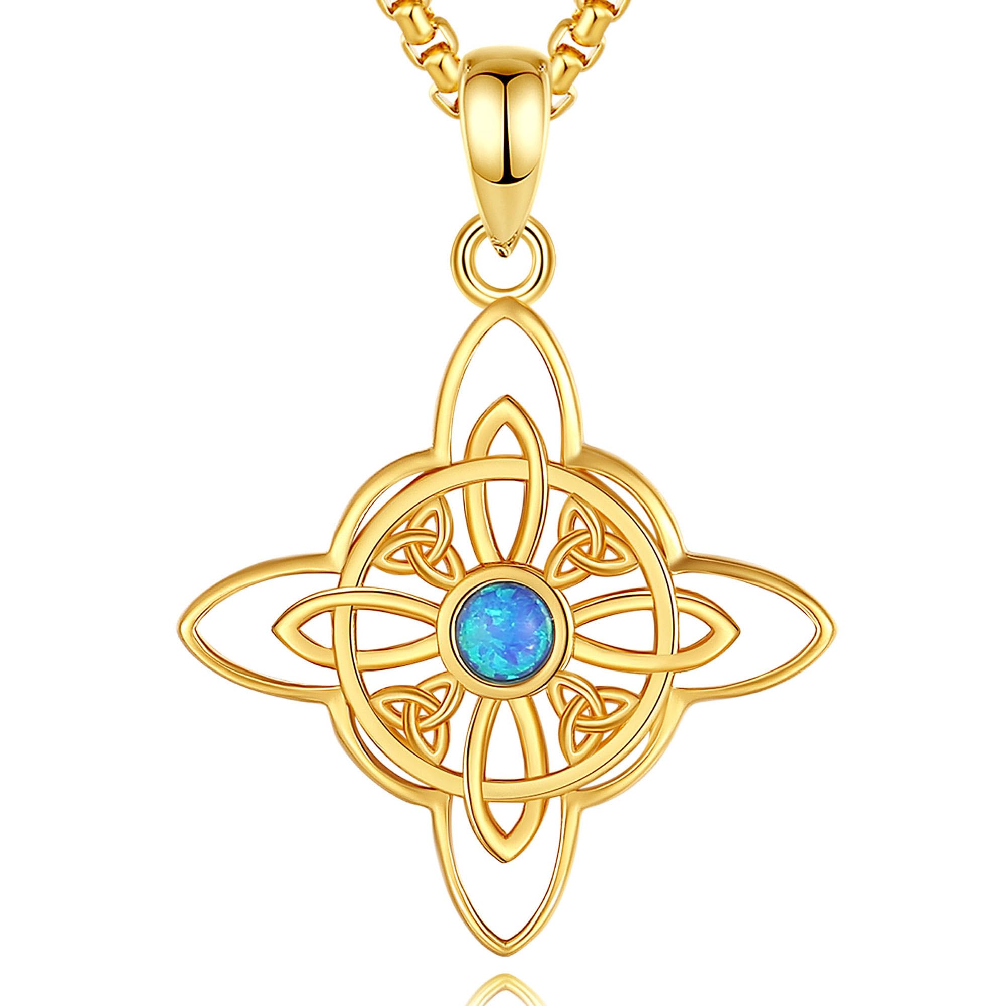 CELESTIA Nudo de Brujas, Collar Proteccion Colgante Nudo de Bruja Amuleto Plata de ley 925 Joyeria Brujeria Buena Suerte Regalo para Mujer
