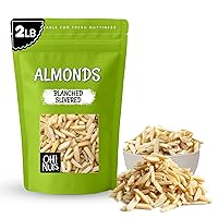 Vista 1 de Oh! Nuts Almendras blanqueadas en trozos – crudas – 100% naturales – 2 libras – Almendra alta en proteínas – Envasado en bolsa de cierre