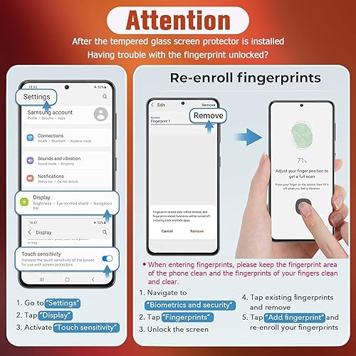 Miniatura 7 de AFSKU Paquete de 2+2 Protector de pantalla para Galaxy S10, protector de cámara, vidrio templado 9H, resistente a los arañazos, compatible con