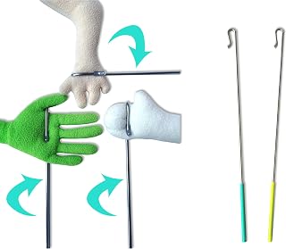 15" Arm Control Rod Stick Accessory for Hand Puppets Ventriloquist Puppet, 2 Pack(Blue&Yellow)