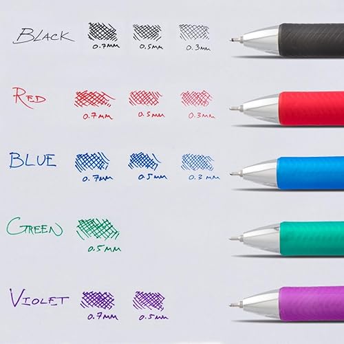 Miniatura 6 de Pentel Energel - Bolígrafo de gel RTX Deluxe retráctil Energel de 0.028 in, punta de aguja, colores de tinta surtidos, paquete de 4 incluye
