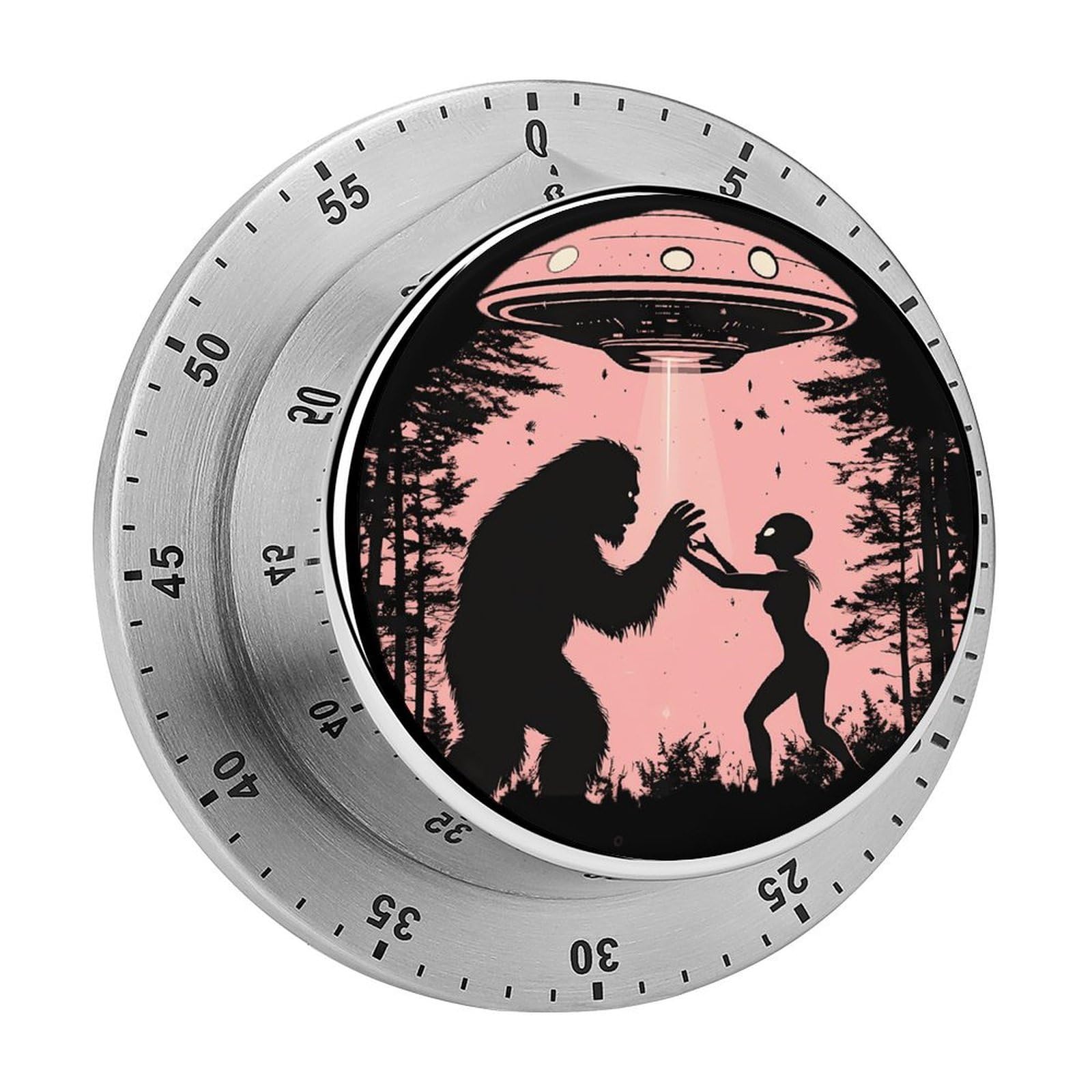 Bigfoot Printed Magnetic Timer for Kitchen Cooking Productivity Stainless Steel Timers with Alarm