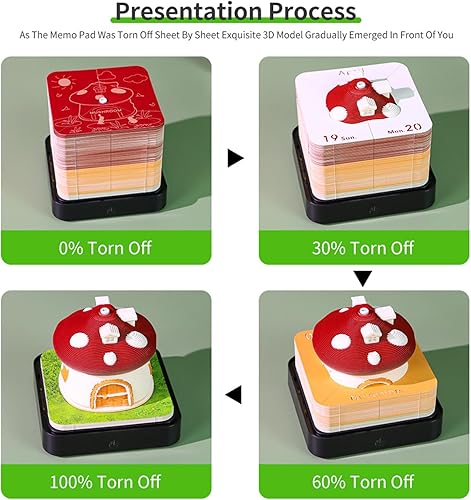 Miniatura 83 de RSLIPIN 3D Memo Pad Time Piece Calendar 2026,3D Calendar Memo Pad DIY Notes Notepad Paper Craft Art Romantic Tree House,2026 3D Desk Calendar With