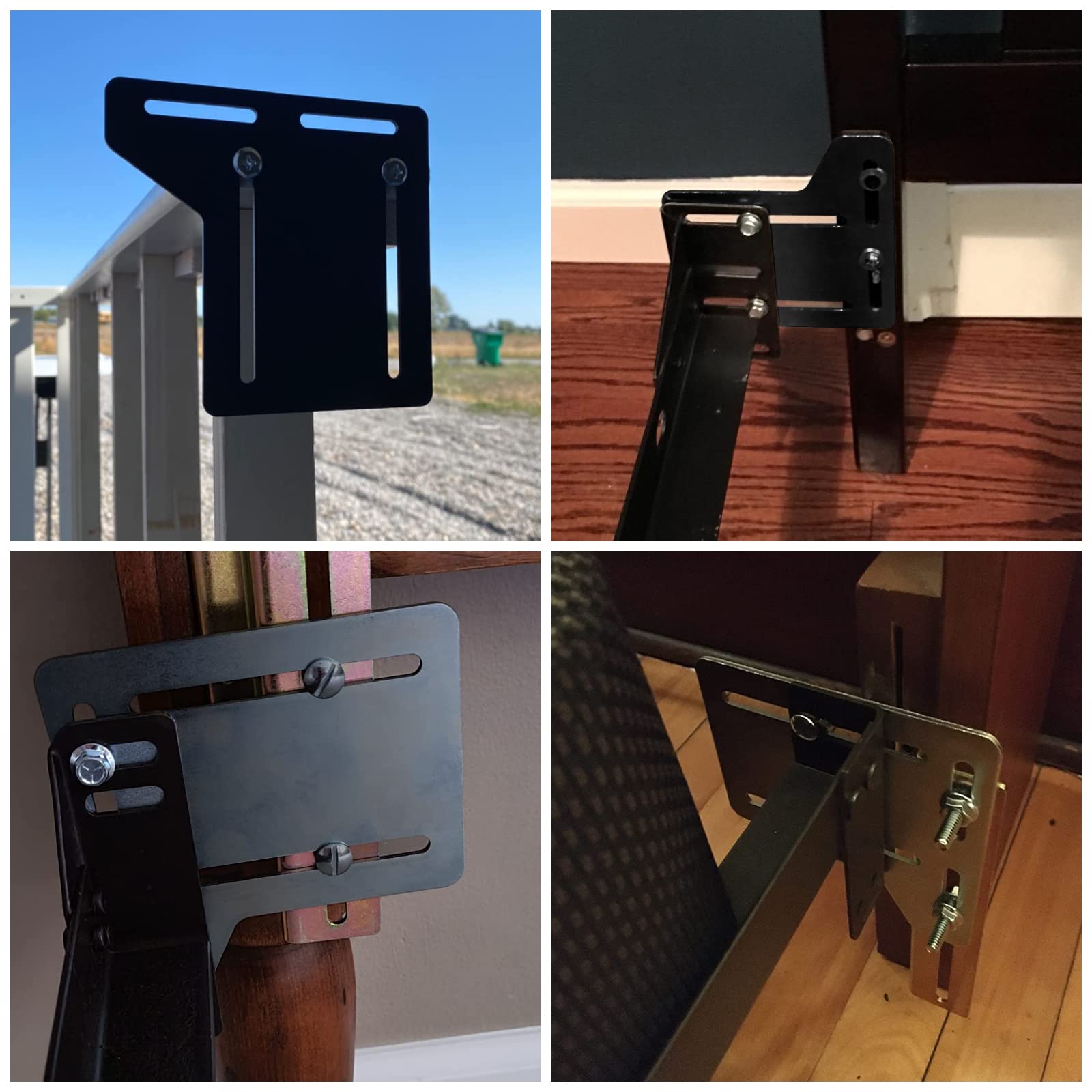 Staffe Regolabili Per Testiera E Pediera Letto - Estensori In Ferro Per Telaio, Adattatori Universali Per Mobili, Con Viti - 3