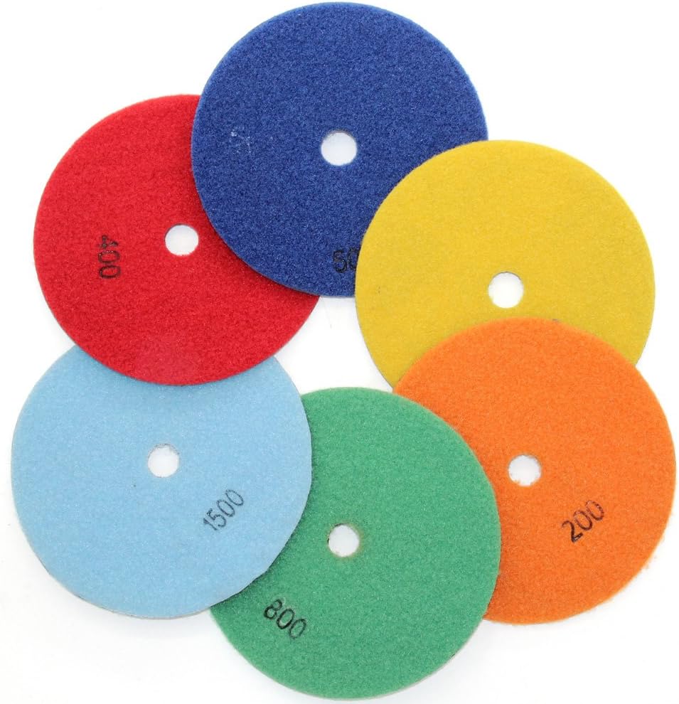 Premium Grade Diamond Dry Polishing Pads for Sanding Marble Granite Stone Pack of 10Pcs 4 Inch Grit Buff