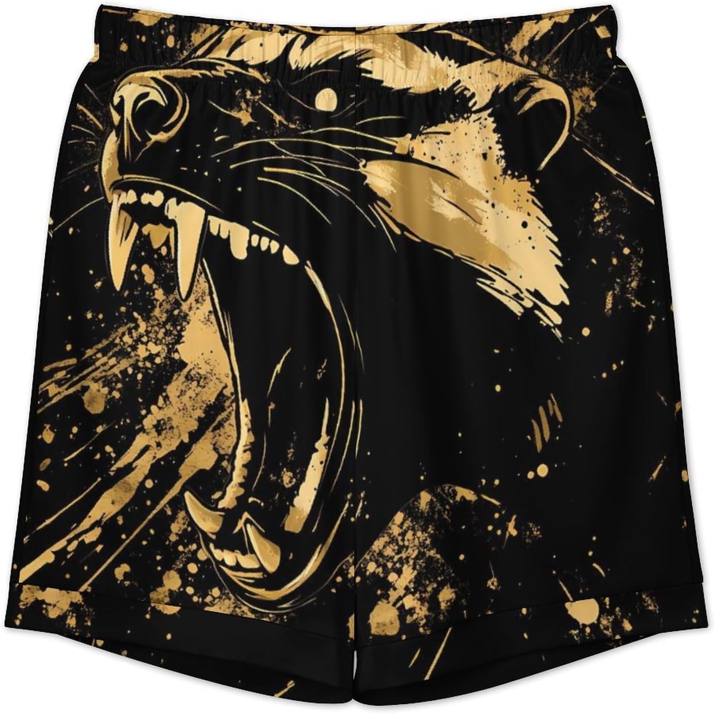 Anger Honey-Badger Roaring Men's Short Sleeve Pajama Set Satin Silk Like Lounge Sleepwear