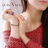 Vista 2 de Pulseras magnéticas y anillo magnético para mujer, 7.08 pulg., Metal