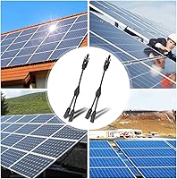 Vista 8 de 1 par de conectores de panel solar, 1 pie de cable adaptador paralelo de rama en Y, 1 macho a 2 hembras (M/FF) y 1 hembra a 2 machos (F/MM) cables
