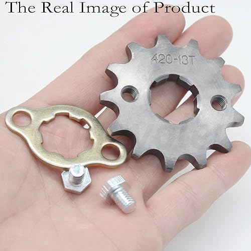 Miniatura 6 de Amavoler Piñón delantero 420-13T, piezas de repuesto de 0.78 pulgadas para motocicletas Dirt Pit Bike de 50 cc, 70 cc, 90 cc, 110 cc, 125 cc, ATV, 4