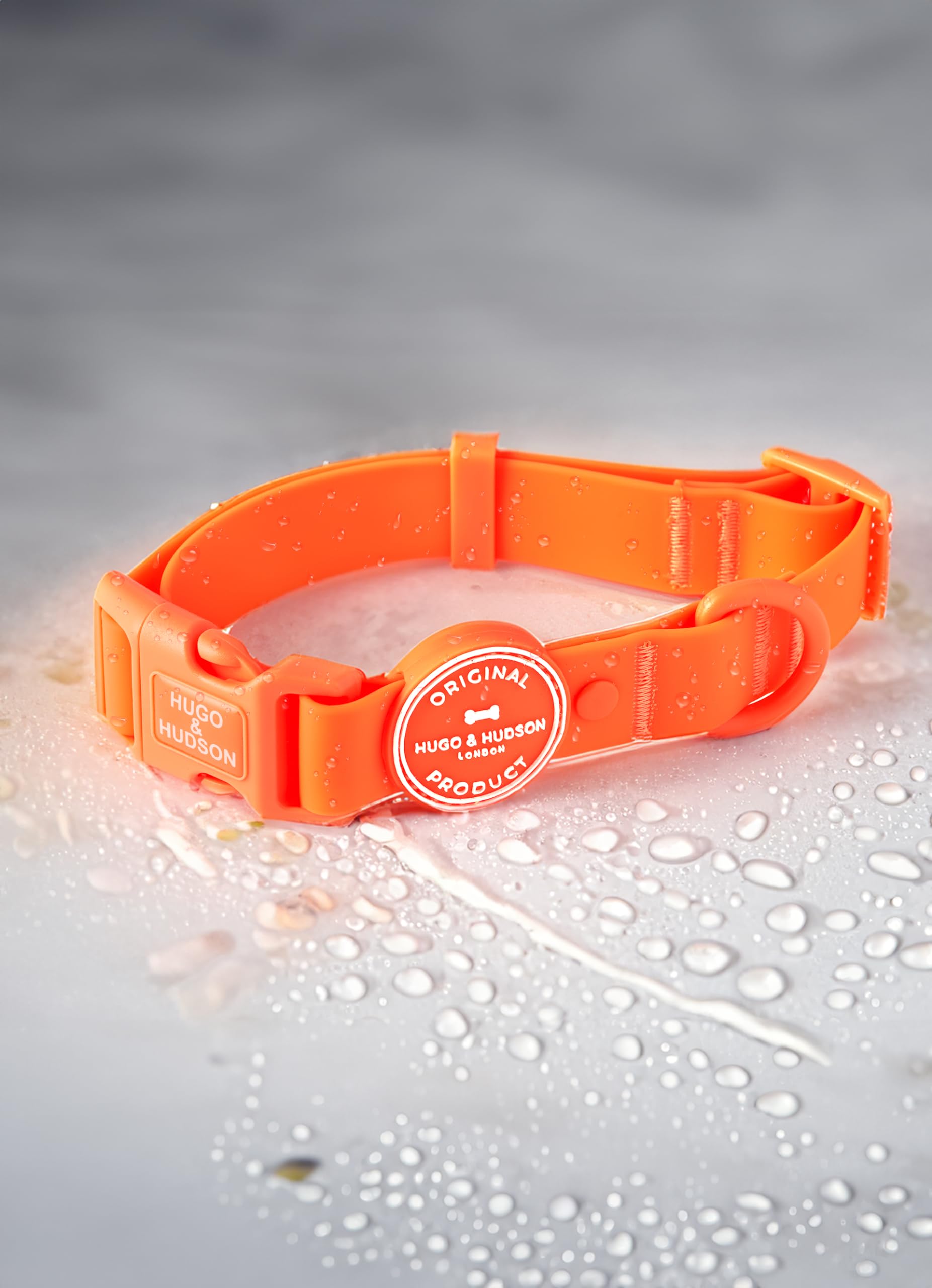 HUGO & HUDSON Waterproof Dog Collar, Anti Odor and Easy to Clean Adjustable Pet Collar, Orange, L - Image 4
