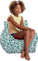Vista 104 de Posh Creations Puf estructurado cómodo para jugar, leer y ver la televisión, Malibu Lounge, tela de lona para colorear, criaturas