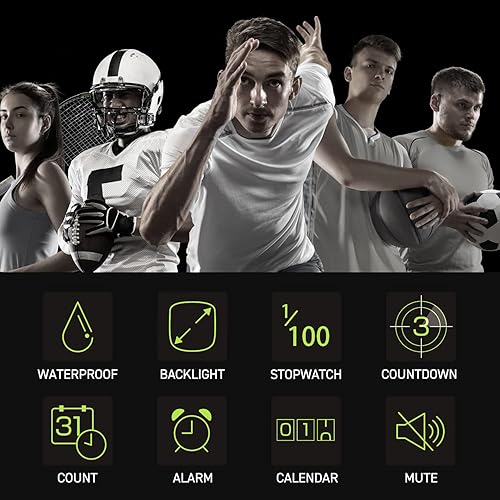 Miniatura 5 de dretec Cronómetro digital impermeable alarma calendario para natación correr entrenamiento niños entrenadores negro