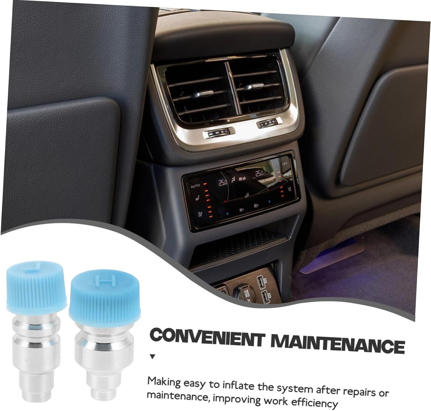 2pcs Air Conditioning Adapter Fitting for Car Maintenance Quick Connect Couplers for Efficient System Inflation and Easy Installation