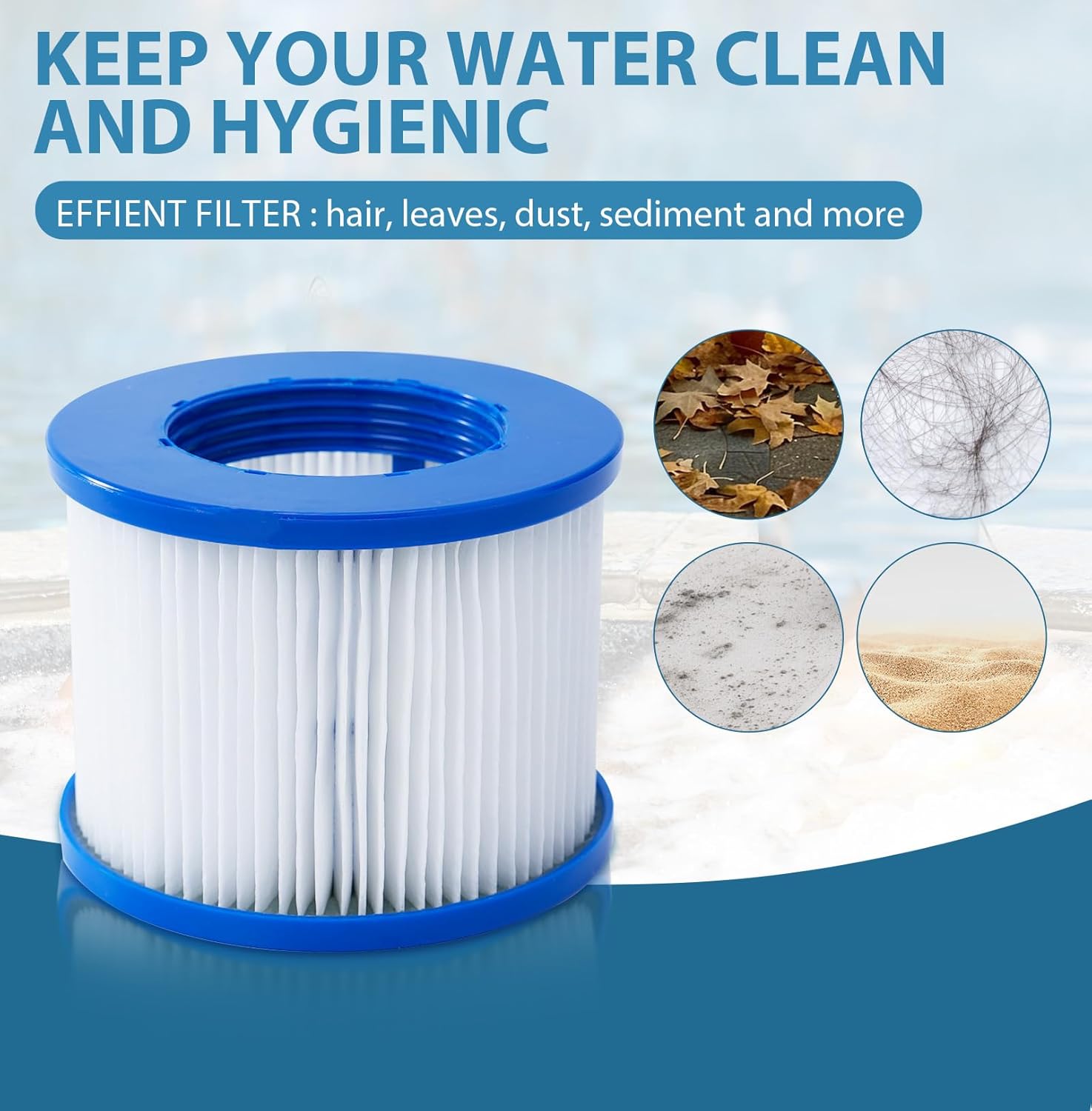 NAIZEA Hot Tub Spa Filter,Inflatable Hot Tub, Swimming Pool Pump Filter,12 Pack