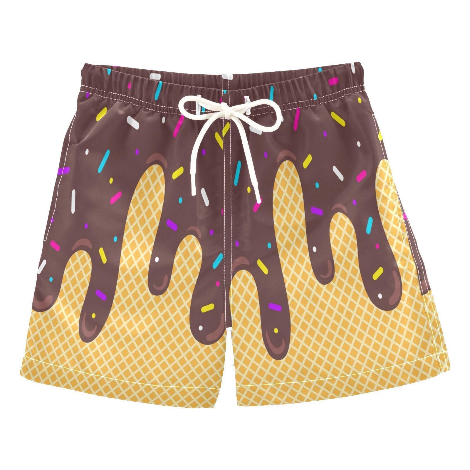 Ice Cream Boy Baseball Shorts Waffle Or Cone Preppy Shorts,Kids Youth Ice Cream Drip Track Short Pants