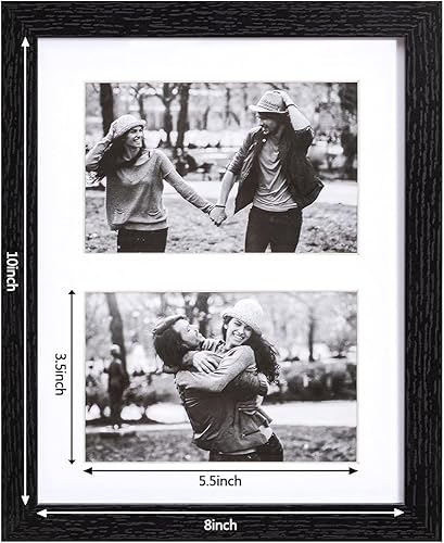 Miniatura 3 de eletecpro Marco de fotos de collage de 8 x 10 pulgadas con 1 paspartú, 2 fotos de 4 x 6 o 1 pieza de 8 x 10 pulgadas sin paspartú, marcos de fotos