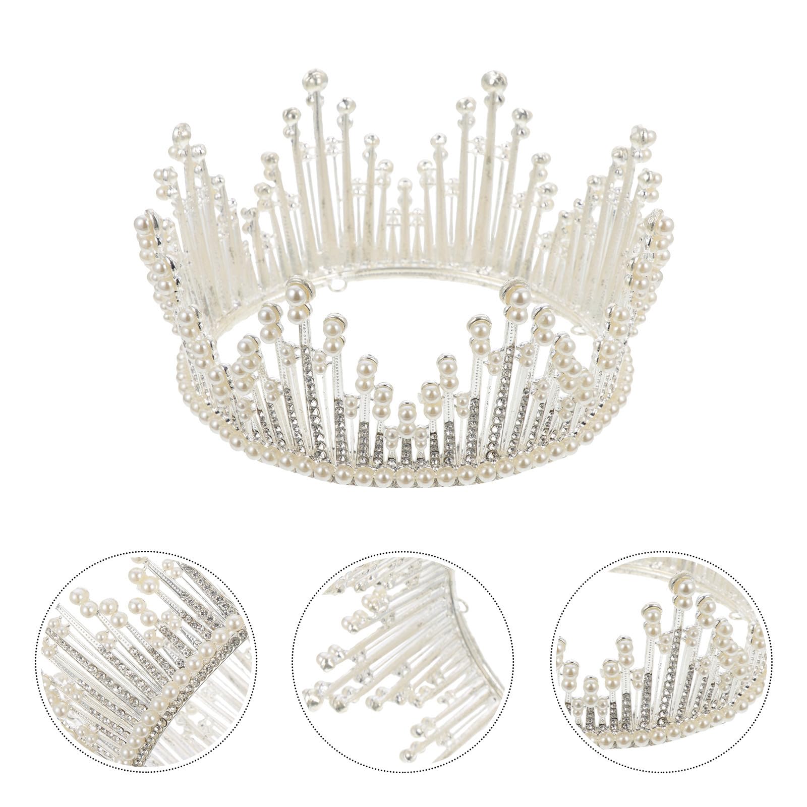 Artibetter Tocado de Boda Diadema de Perlas para Mujer, Accesorio de Plata Elegante y Único para Fotografía y Eventos Nupciales
