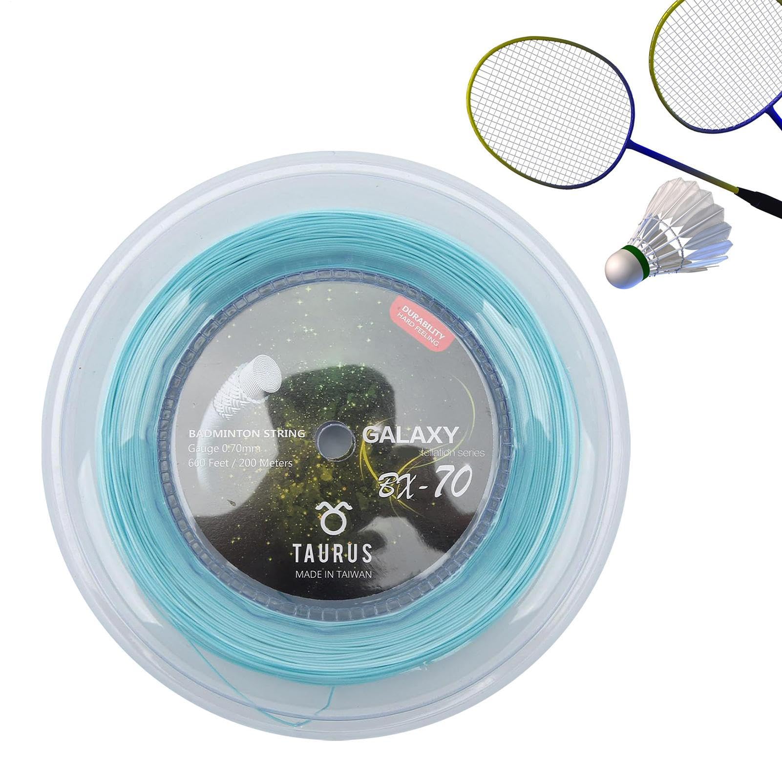 Corde De Badminton À Grand Disque Constellation Series BX70 – 200 M / 656 Pieds, Corde D'entraînement Haute Élasticité De 0,7 Mm | Remplacement Durable Des Cordes De Raquette Pour Les Débutants, Les A