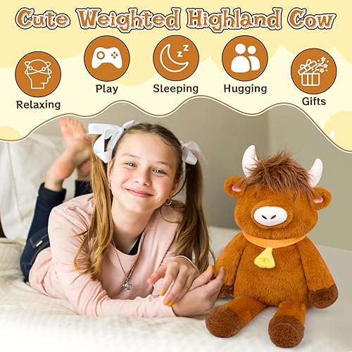 Miniatura 8 de Leokawin Animales de peluche con peso, almohada de felpa de elefante con peso Kawaii, juguetes de peluche suaves con peso