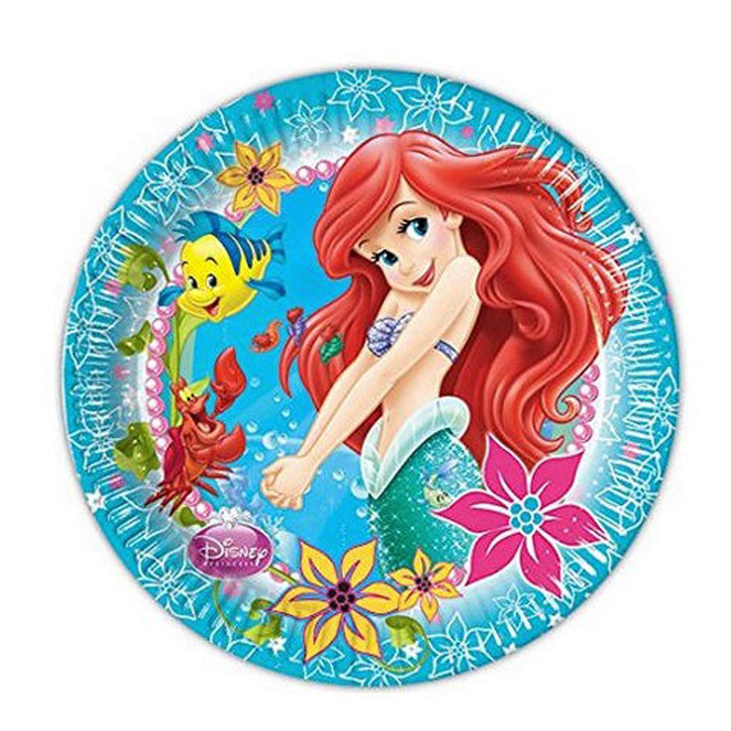 Kit Compleanno Bambina Sirenetta 16 persone Piatti Bicchieri TOVAGLIOLI 72 PZ Ariel