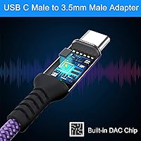 Vista 33 de Cable auxiliar USB C (paquete de 2), tipo C macho a adaptador de 3.5mm