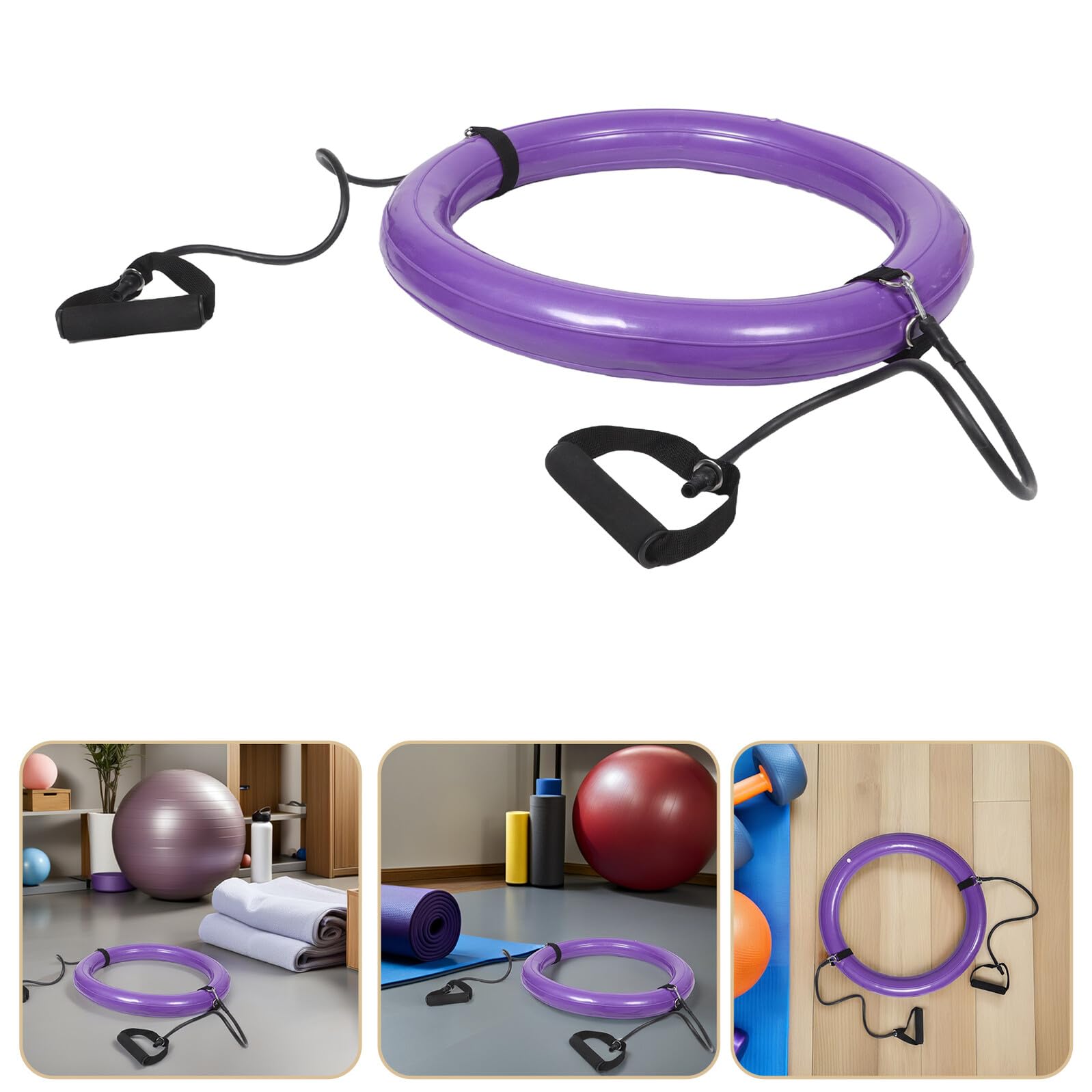 Supporto per Palla Yoga Fissato 60cm in PVC Porpora | Maniglia Integrata, Struttura Ispessita Anti-scivolo, Uso Home Gym e Pratica Domestica