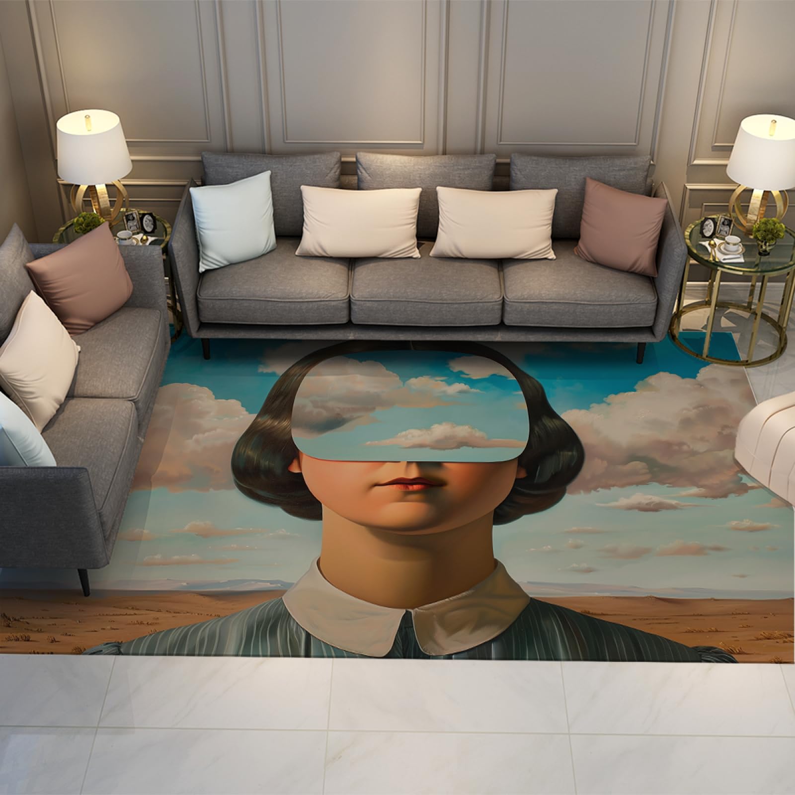 Tapis surréalisme René Magritte tapis intérieur doux antidérapant 180x400