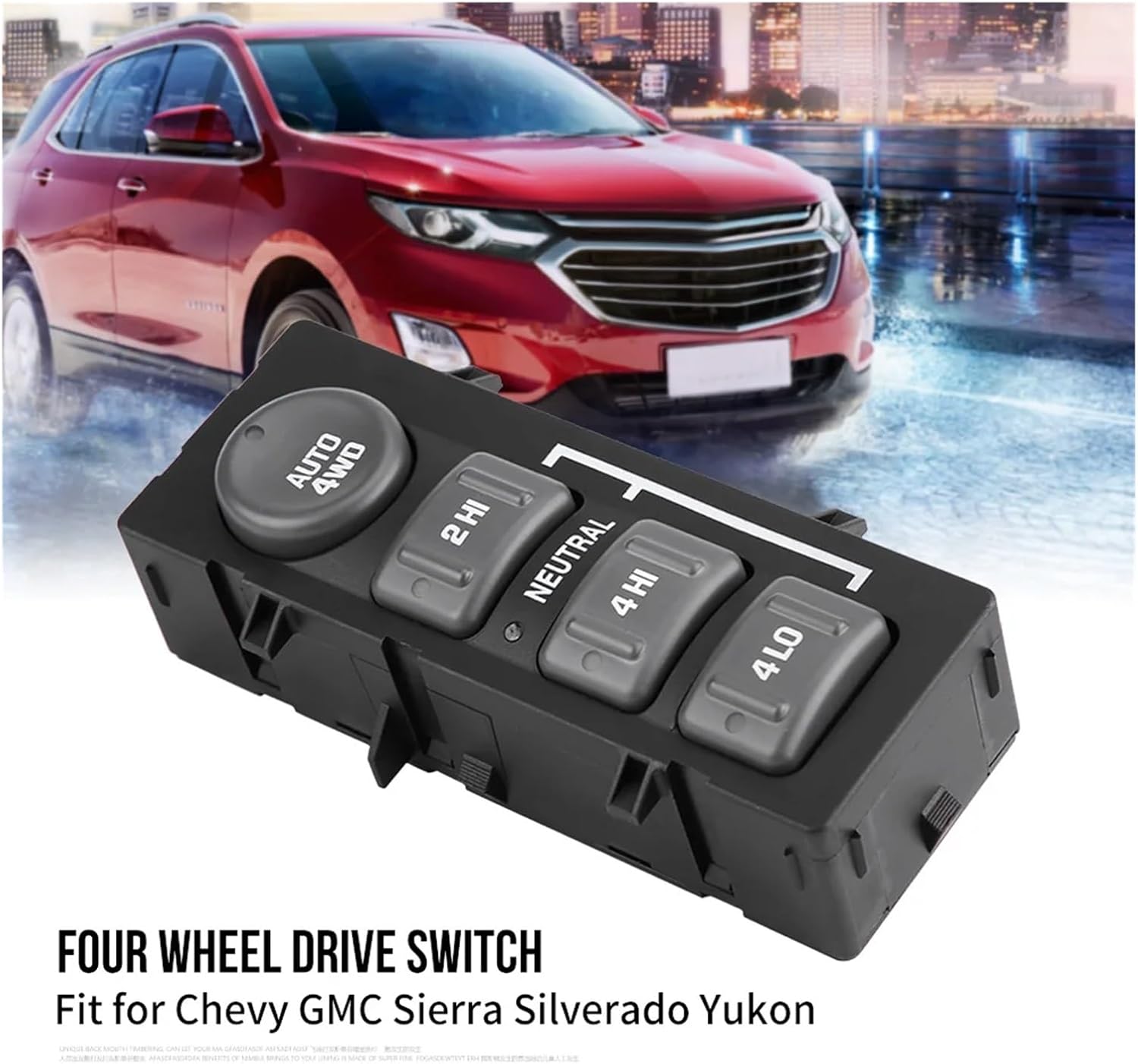 Transfer Case Button 4 Wheel Drive Control Switch 15709327 Compatible with Silverado Avalanche Suburban Tahoe Sierra Yukon