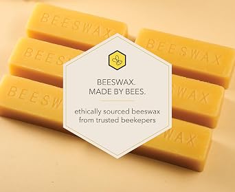 Beesworks Yellow Beeswax Bars (1 oz) | 100% Pure, Cosmetic Grade, Triple-Filtered Beeswax for DIY Skin Care, Lip Balm, Lotion and Candle Making (1 oz Bar)