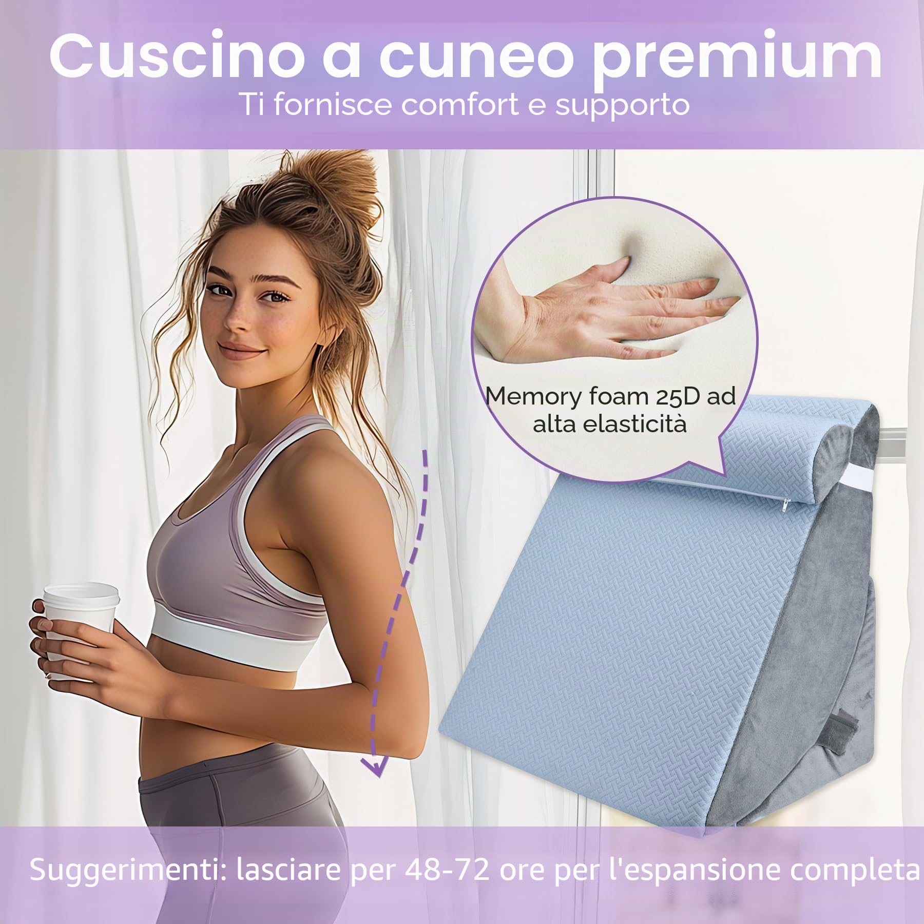 Babenest Set di 3 cuscini a cuneo ortopedico a triangolo, con poggiatesta per sollevamento delle gambe, dopo interventi chirurgici, reflusso acido, supporto per la schiena, cuscino inclinato