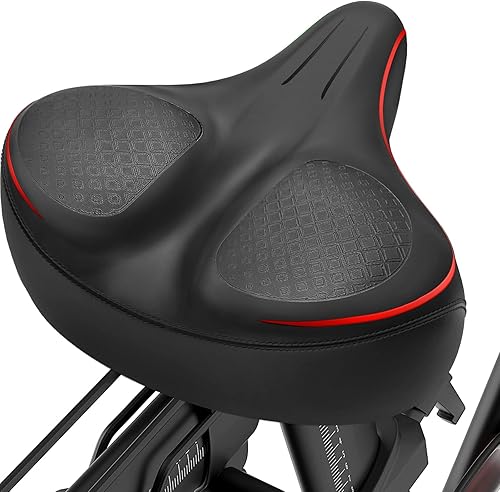 YODOTE Asiento de bicicleta de gran tamaño, asiento de bicicleta ancho con espuma viscoelástica, diseño acolchado suave para bicicleta Peloton,