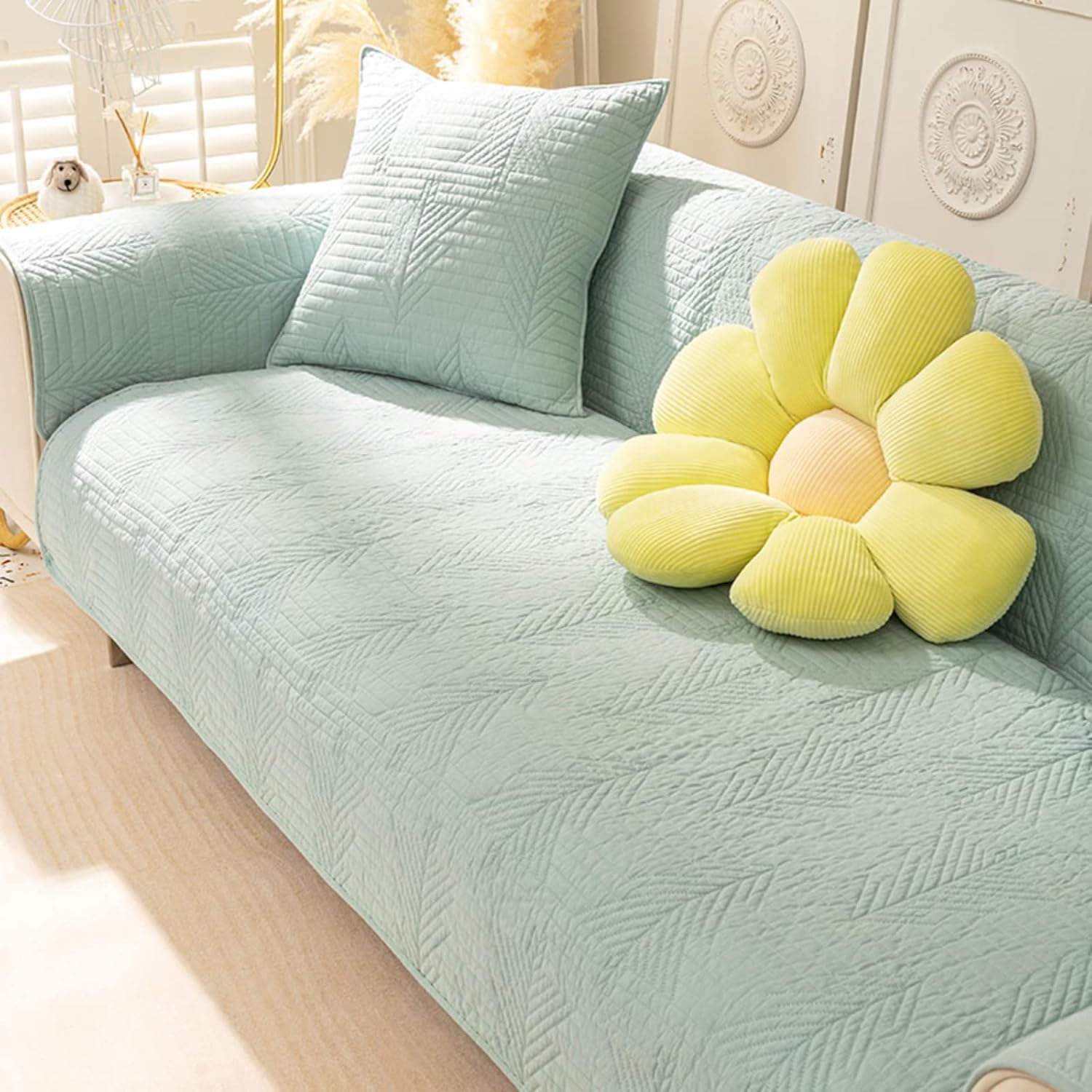 Cotton Slip Cover Backing and Armrest Sold Separately Couch