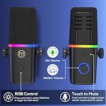 ZealSound USB/XLR Microphone dynamique avec bras de boom, Mic de jeu Podcast pour PC, - C'est pas vrai. iPhone, USB-C & La foudre, RGB Lumière, Touch Mute, Contrôle de gain, Surveillance d'écoute pour YouTube TikTok Streaming