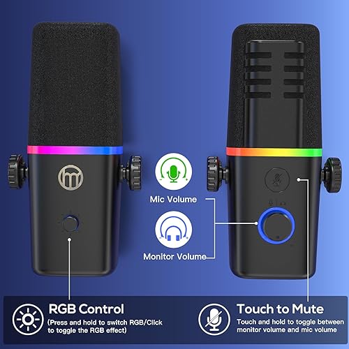 Miniatura 6 de ZealSound Micrófono dinámico XLRUSB para podcast de juegos, micrófono para iPhone, teléfono, computadora, computadora, micrófono de transmisión con