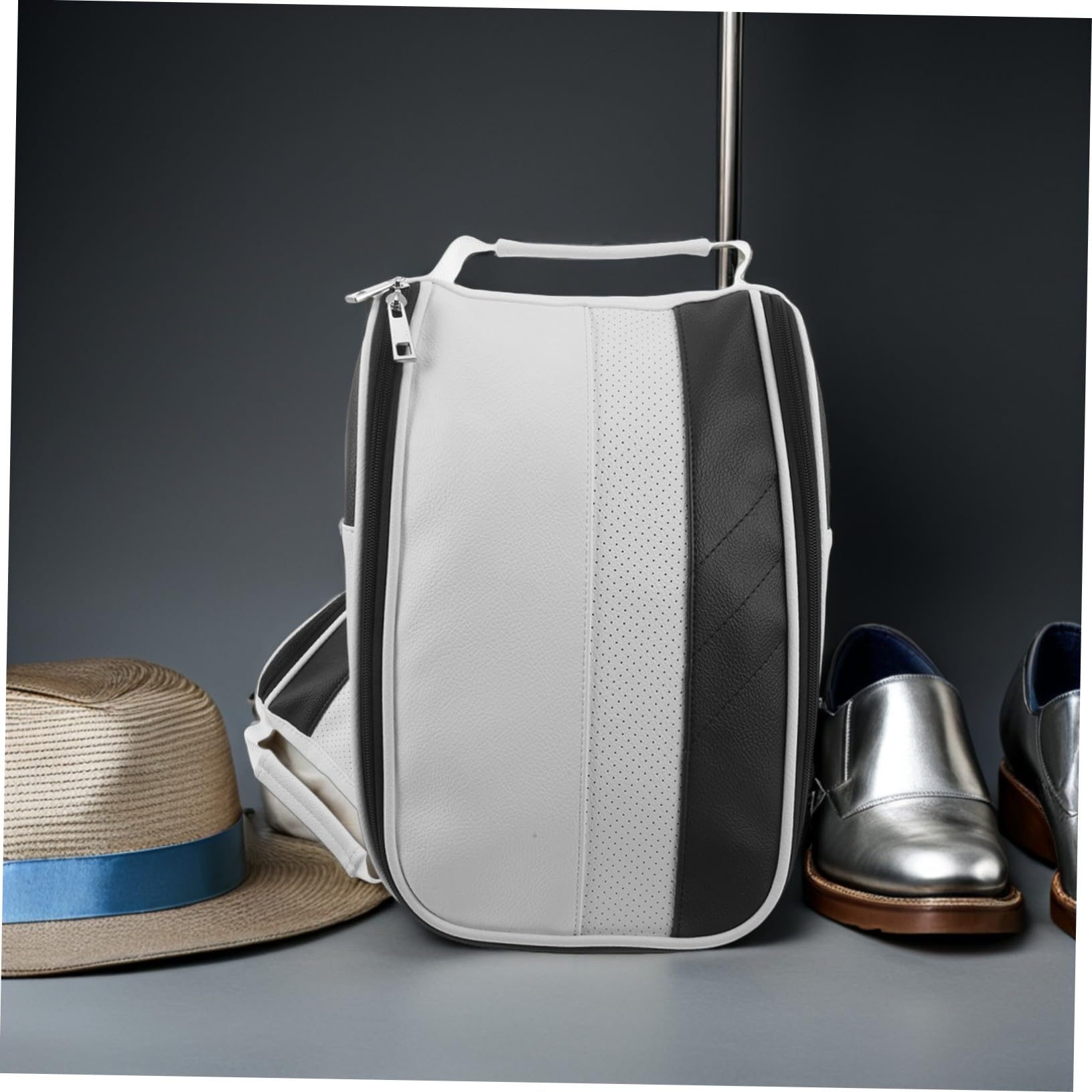 ifundom wasserdichte Golf-schuhreisetasche aus Kunstleder mit Belüftung Reißverschluss Strapazierfähigem Atmungsaktivem Material Leichter Kompakter Schuhbeutel für Outdoor-Sport und