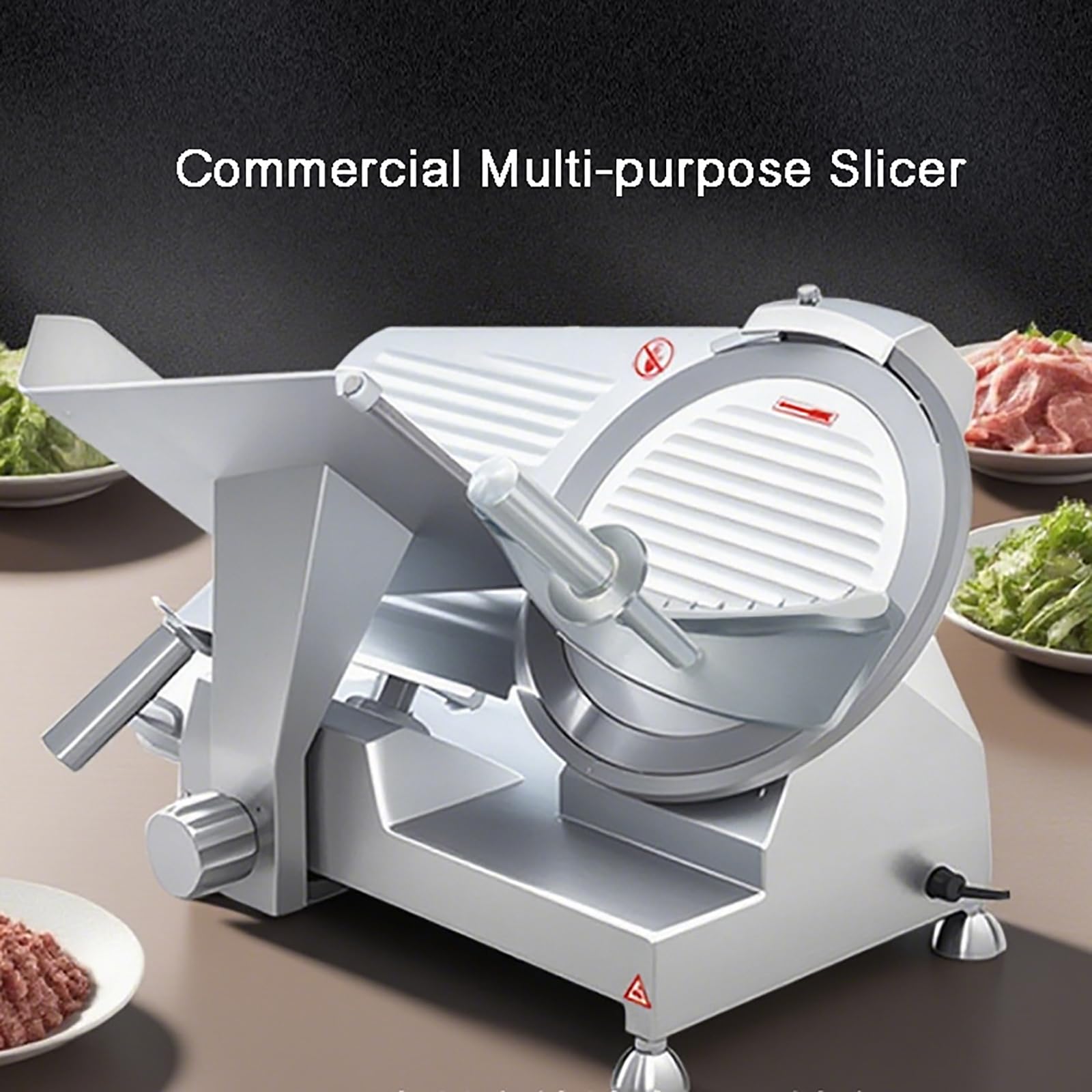 Affettatrice Elettrica per Carne E Pane, Affettatrice per Salumi, Spessore Regolabile da 0.2-15 Mm, Taglierina Elettrica, Taglierina per Alimenti da 250 W per Formaggi, Uso Domestico