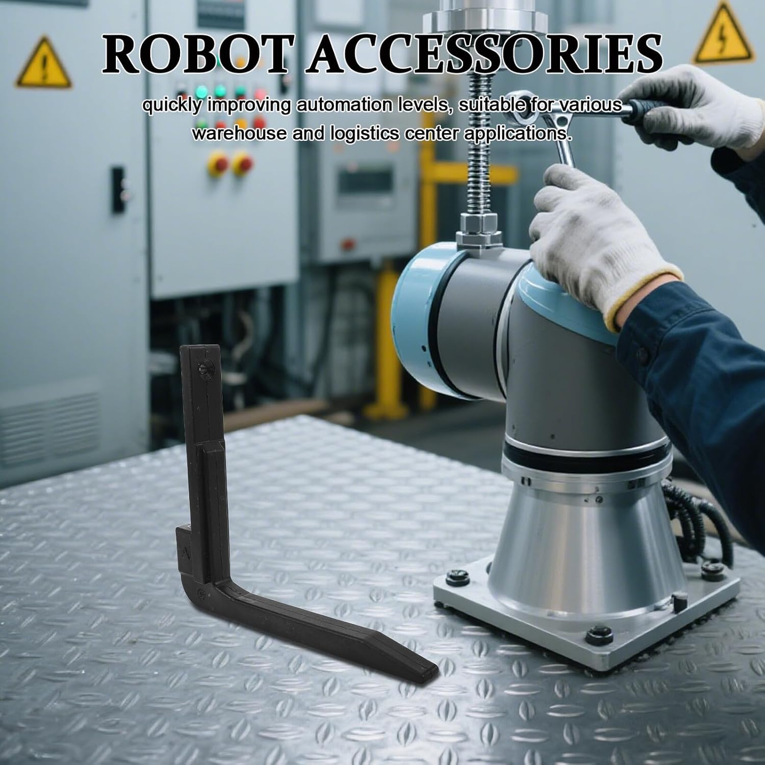 Mechanical Gripper Finger Spare Parts for Palletizing Robot Arm Black 203mm Claw Length Industrial Stacking Robot Accessories for Automation Machine Repair