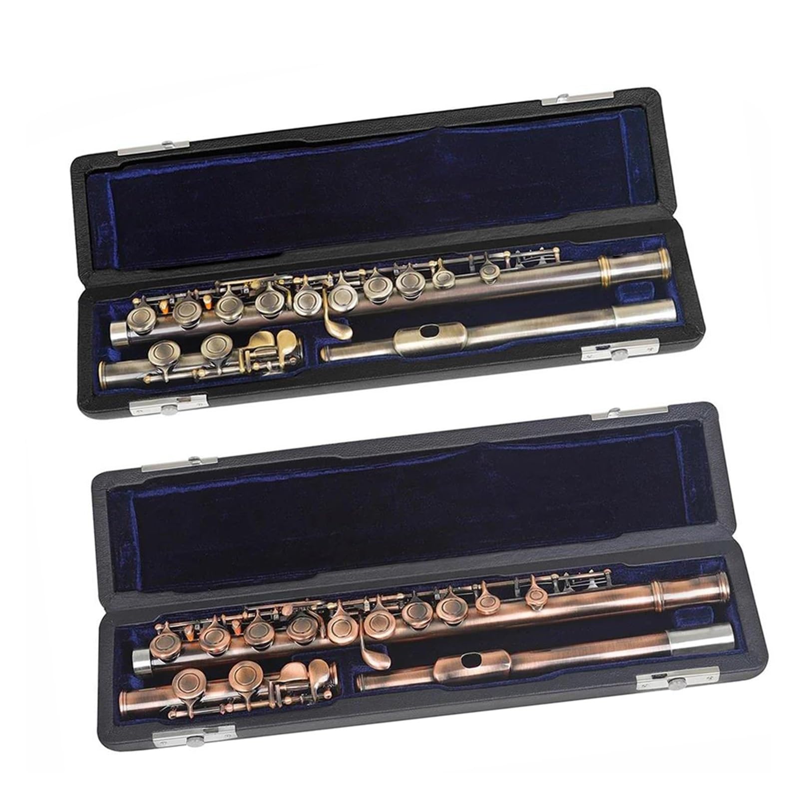 flet prosty Flet 16 zamknięty otwór C klucz flet imitacja brązu profesjonalny flet poprzeczny instrument dęty drewniany (Color : Bronze Antique)