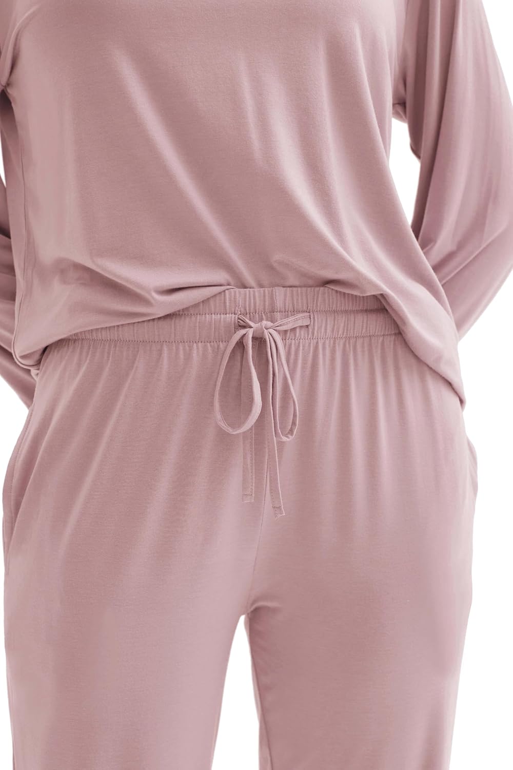 Joyaria Viscose Made from Bamboo Pajamas for Women Long Sleeve Jogger Pjs Set with Pocket &Drawstring - Image 3