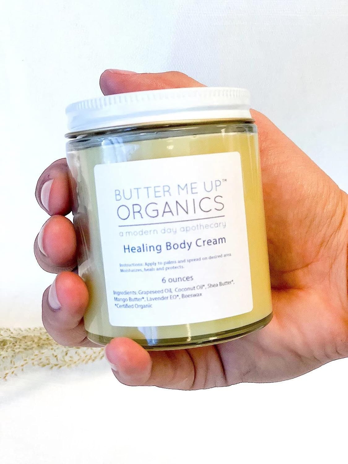 8 oz. Healing Body Cream Organic Deep Moisturizer Lotion for Dry Skin/Butter Me Up Organics