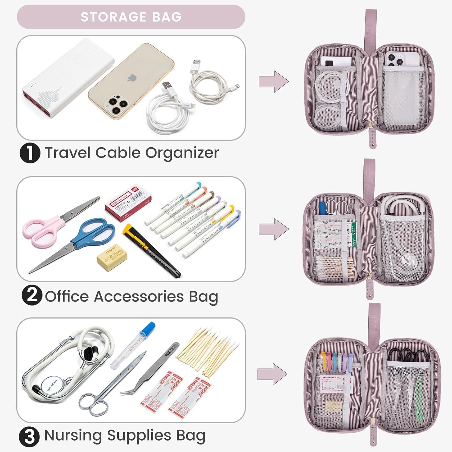 LOVEVOOK Laptop Backpack for Women, Teacher Nurse Bag Work Travel Computer Backpacks Purse,Water Resistant Daypack,Purple Beige 15.6in - Image 4